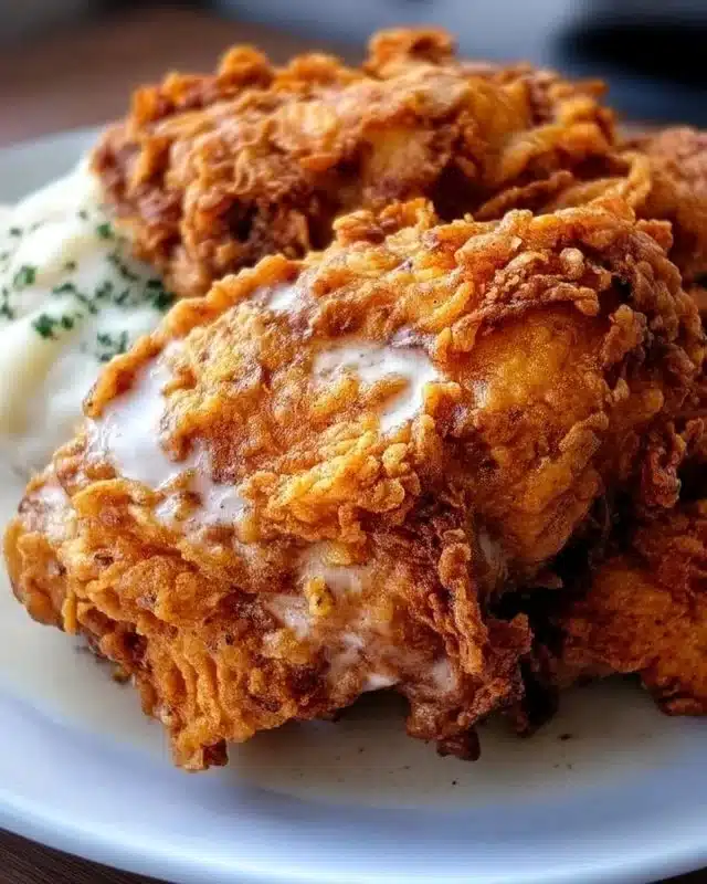 Crispy Chicken Fried Chicken served with sides