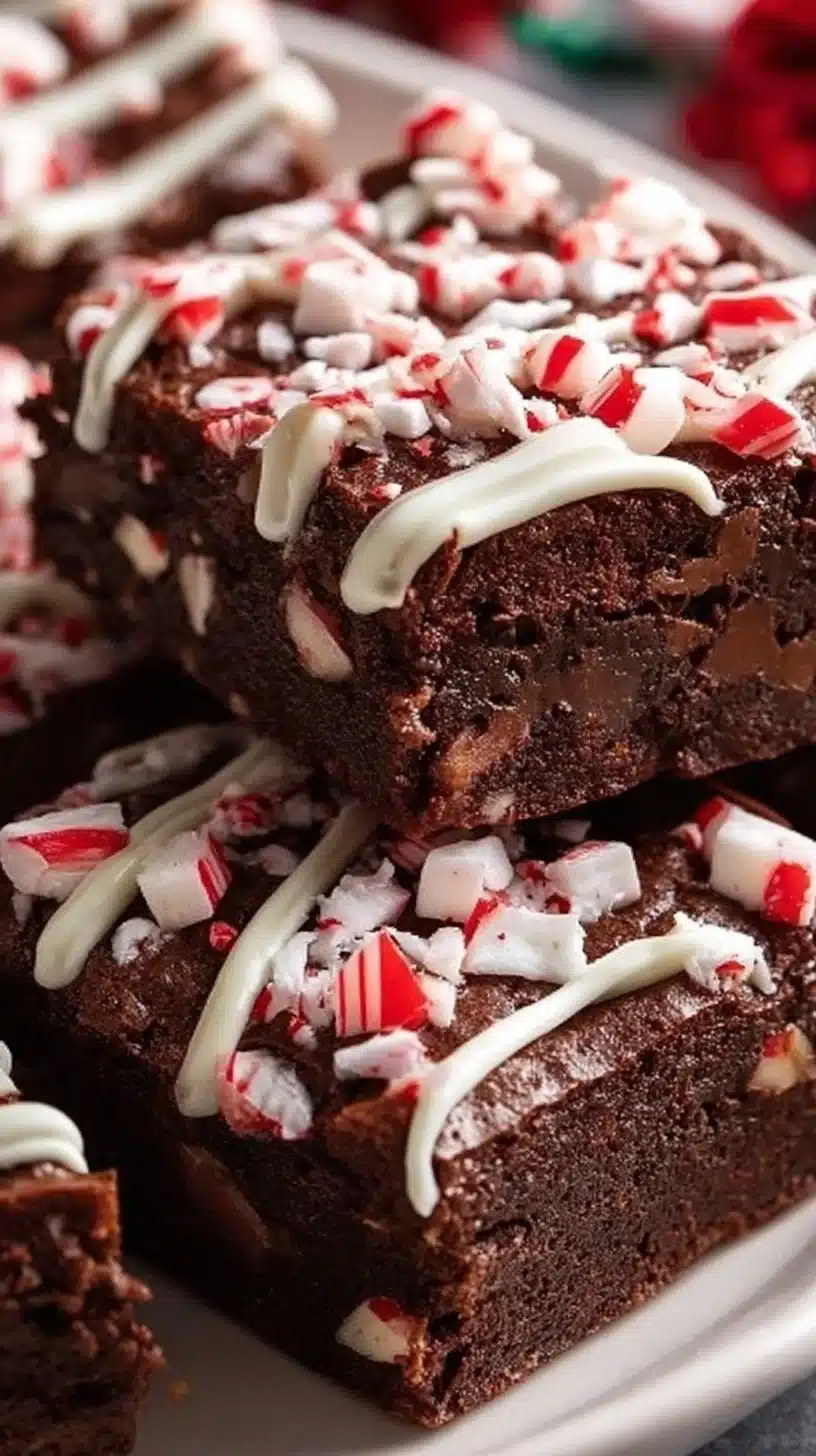 Delicious Chocolate Peppermint Brownies with mint frosting