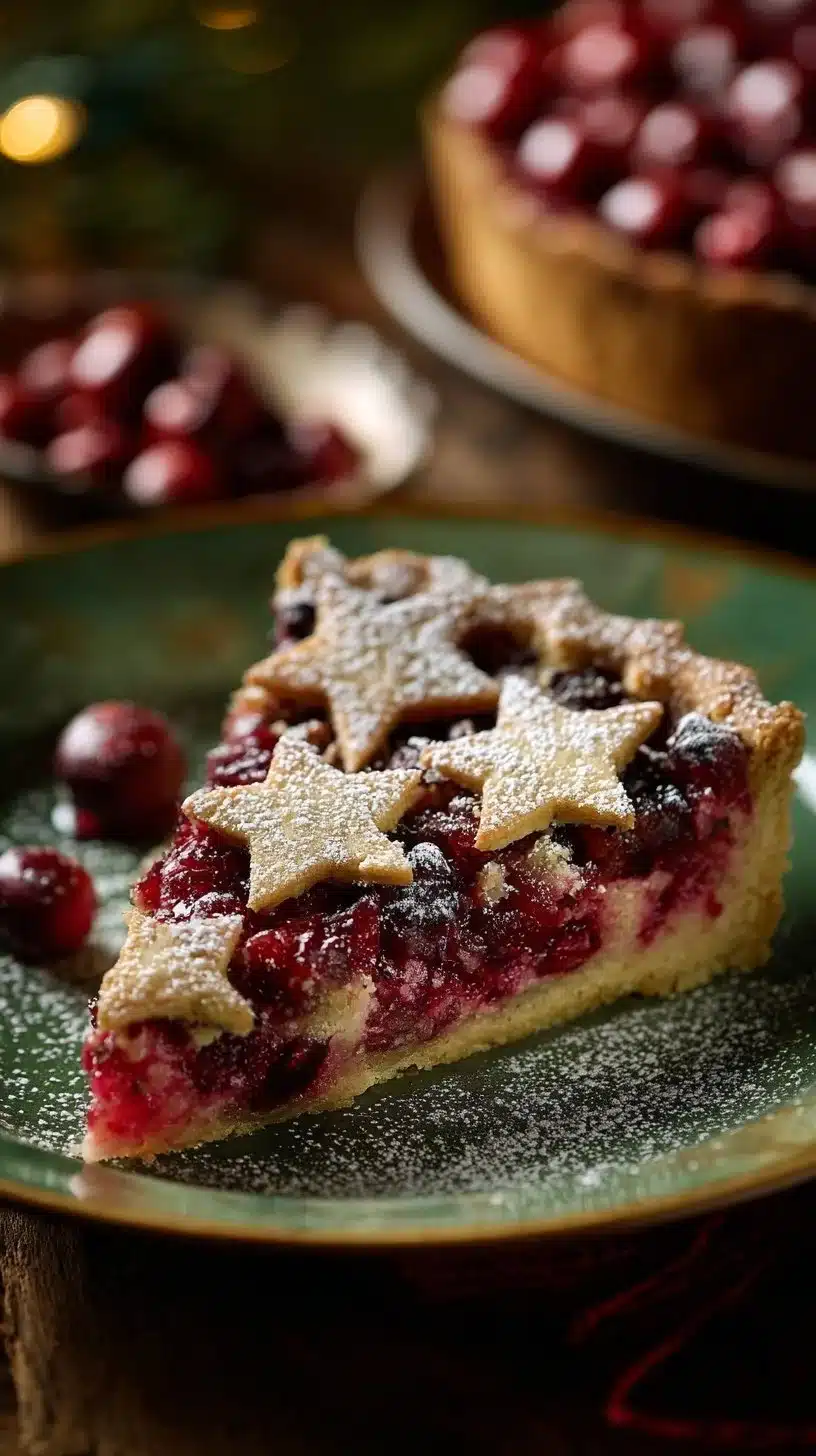 Delicious homemade Christmas Pie with festive decorations and spices