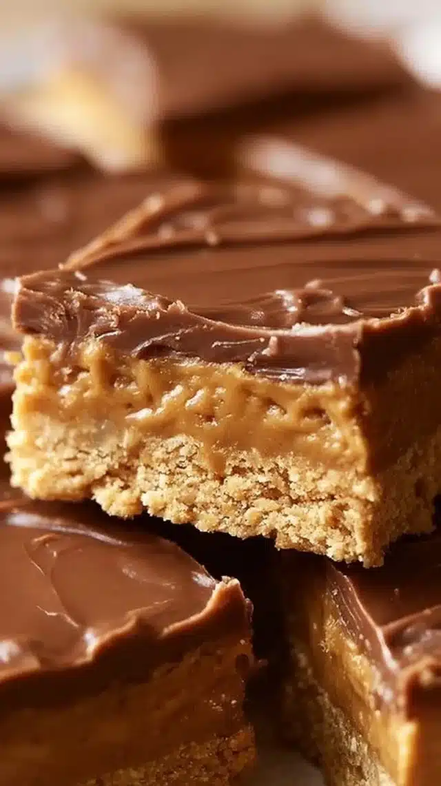 Peanut Butter Lunch Lady Bars on a plate ready to be served
