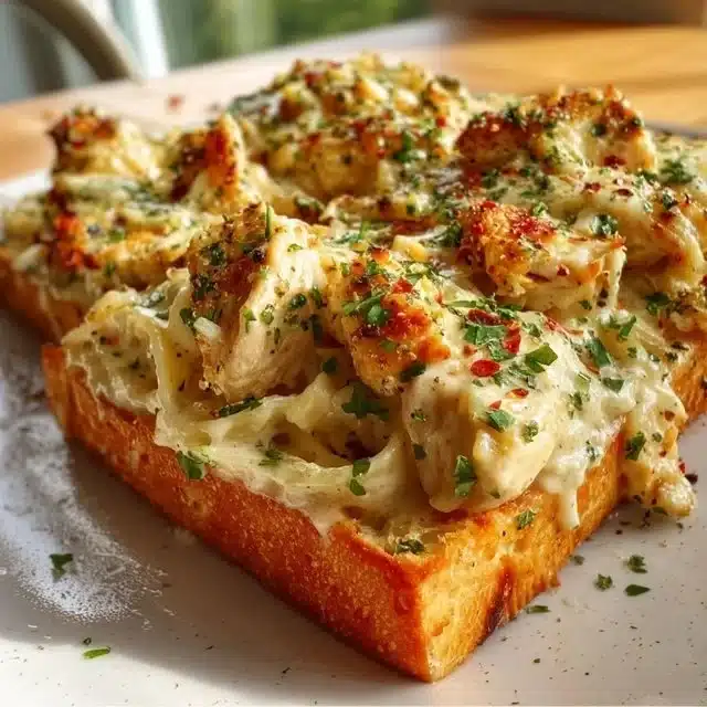 Viral Chicken Alfredo with Garlic Bread 4 Delicious Chicken Alfredo served with crispy garlic bread for a tasty meal