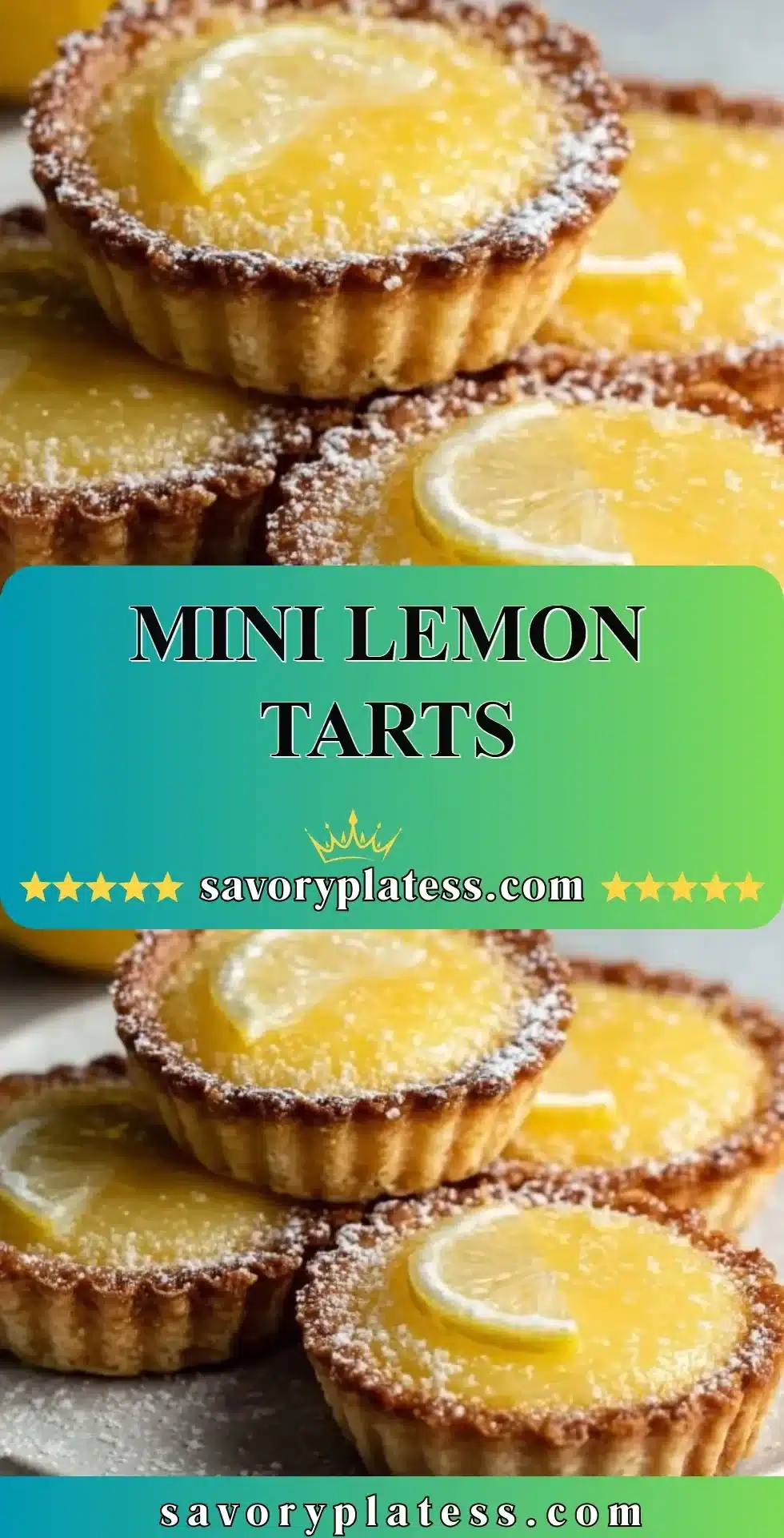 Mini Lemon Tarts 2 Delicious mini lemon tarts with a creamy lemon filling and flaky crust.