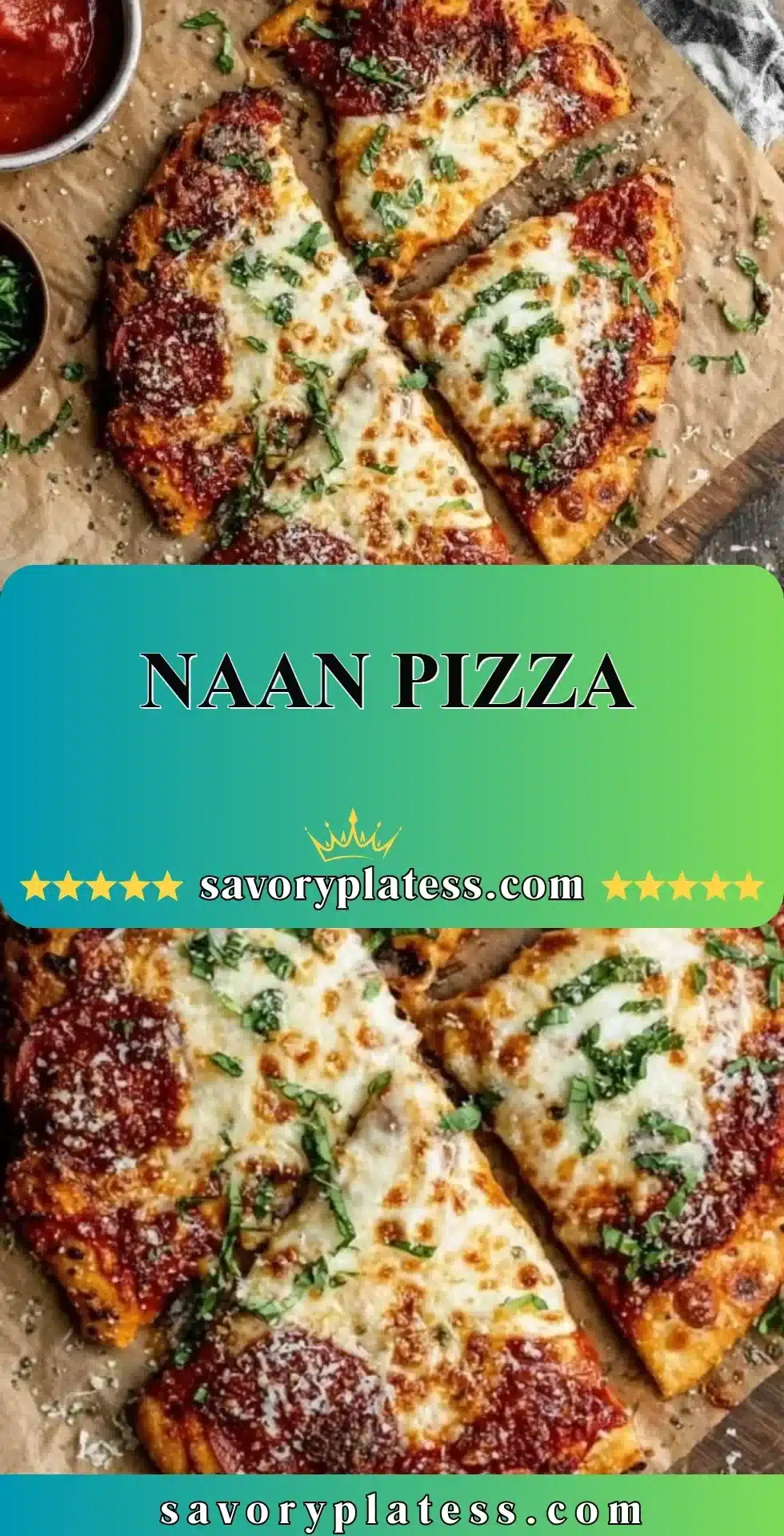 Naan Pizza 2 Colorful naan pizza topped with fresh vegetables and cheese