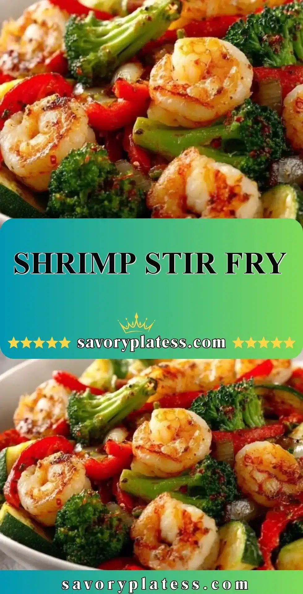 Shrimp Stir Fry 2 Colorful shrimp stir fry with vegetables in a skillet