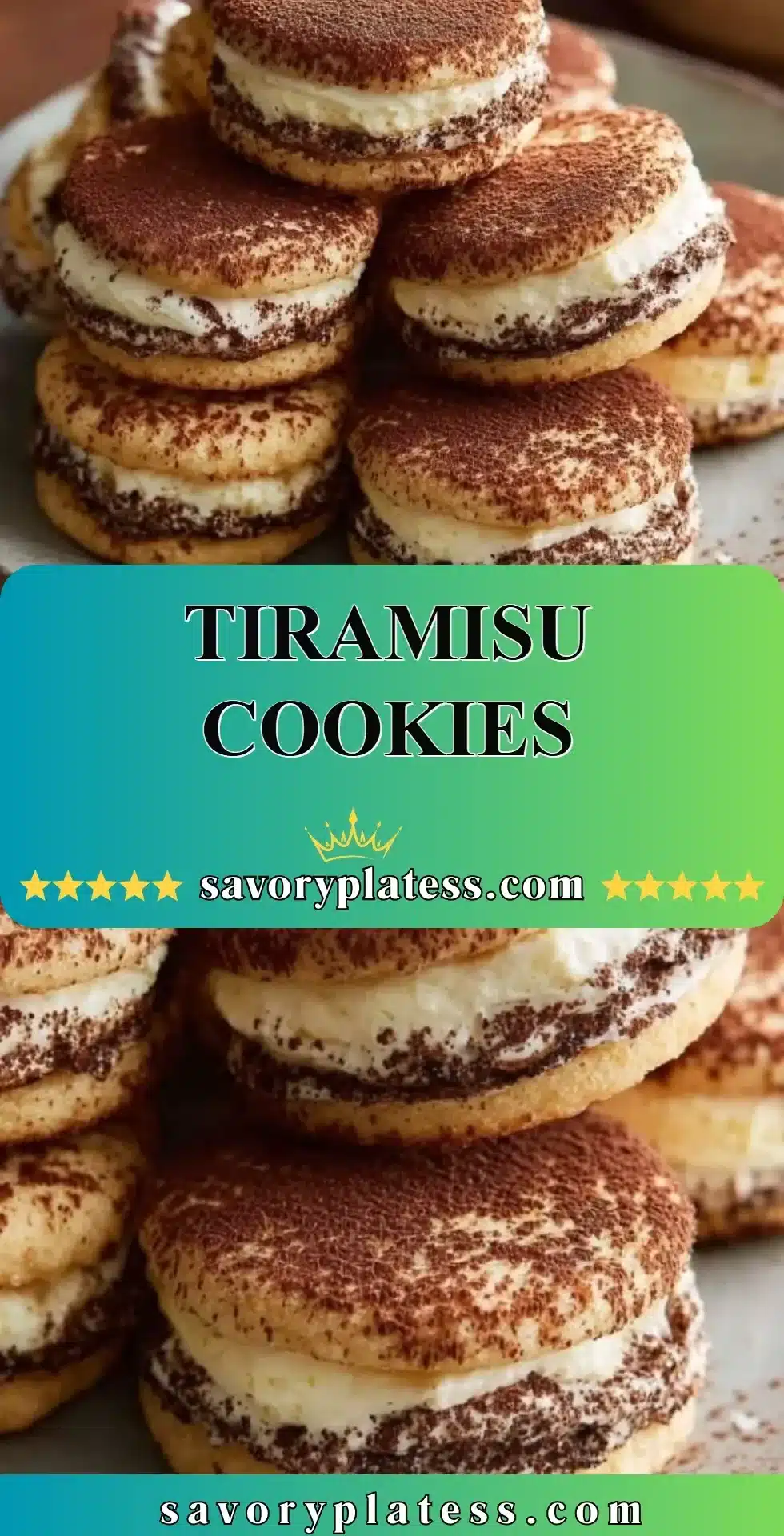 Tiramisu Cookies 2 Tiramisu cookies with chocolate and coffee layers