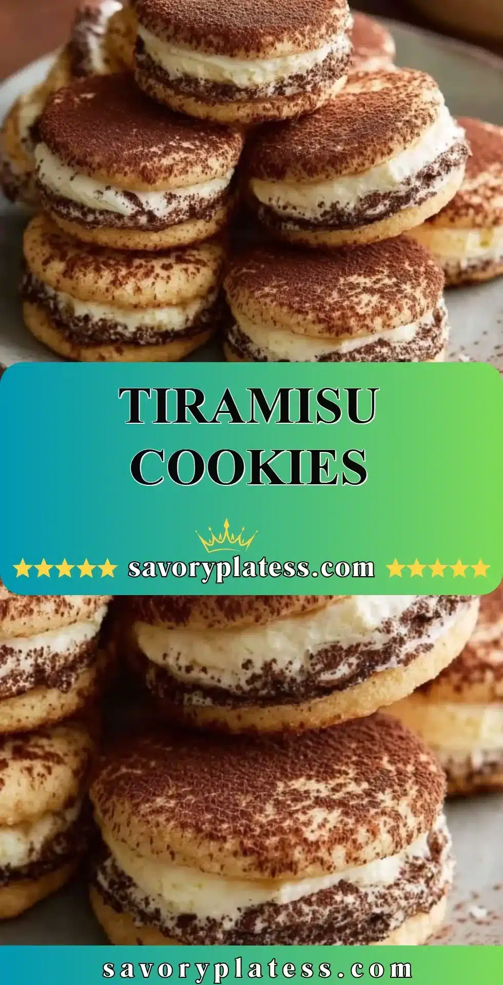 Delicious homemade Tiramisu Cookies with coffee and cocoa flavor