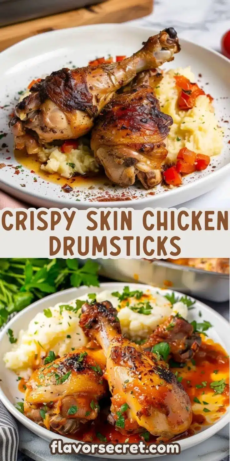 Baked Chicken Drumsticks with Paprika Yogurt Sauce 2 Baked chicken drumsticks with paprika yogurt sauce served on a plate