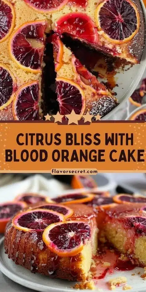 Blood Orange & Cardamom Olive Oil Cake topped with fresh citrus slices