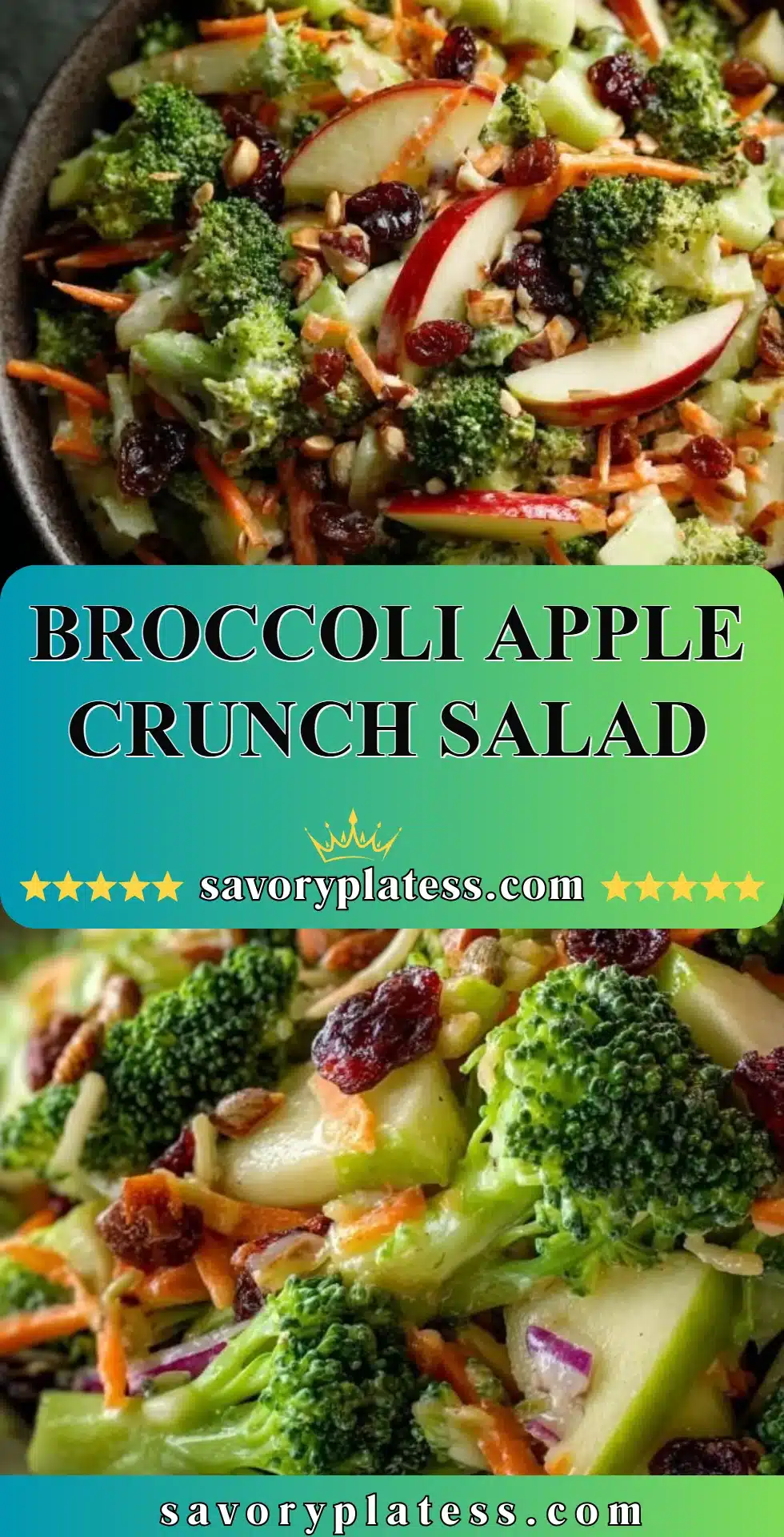 Broccoli Apple Crunch Salad 2 Fresh Broccoli Apple Crunch Salad with nuts and dressing