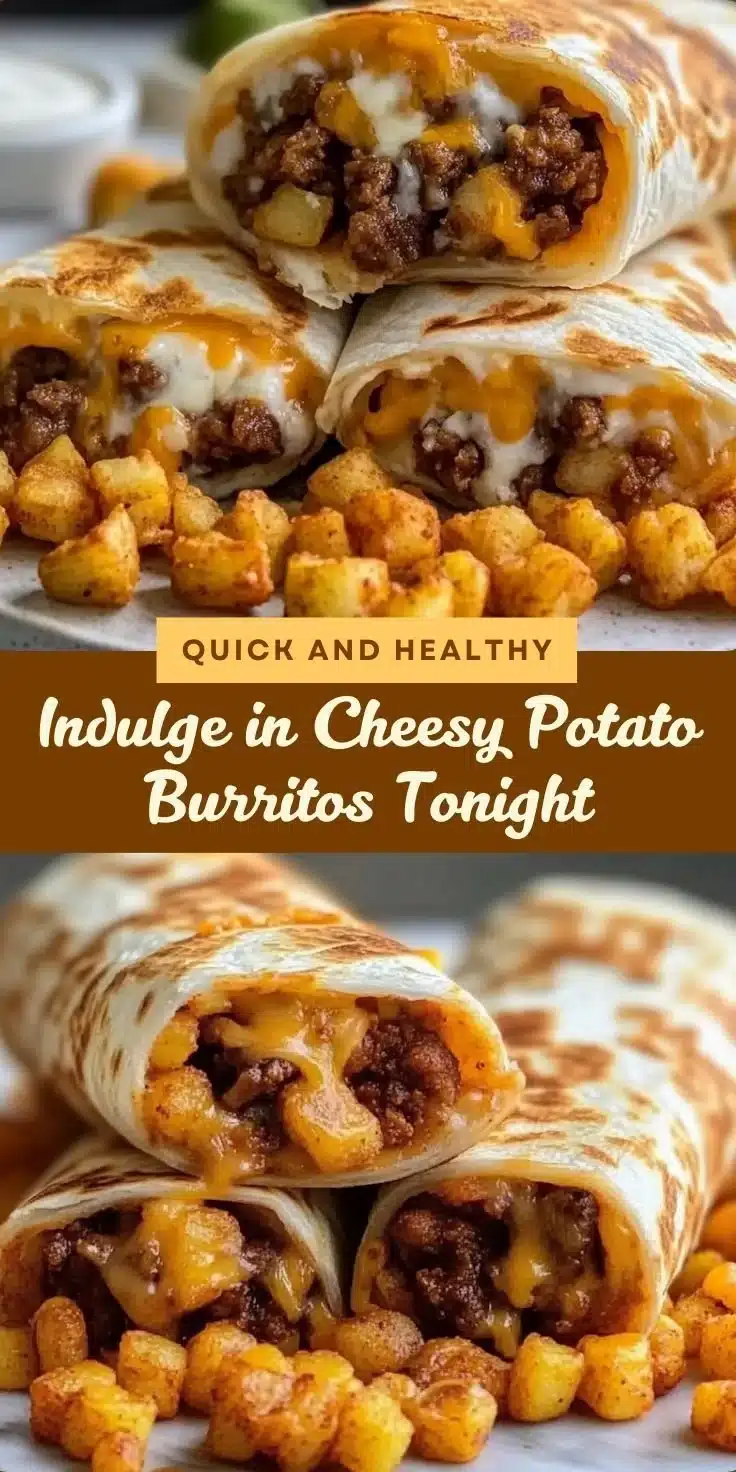 Delicious cheesy potato burritos ready to be served with toppings.