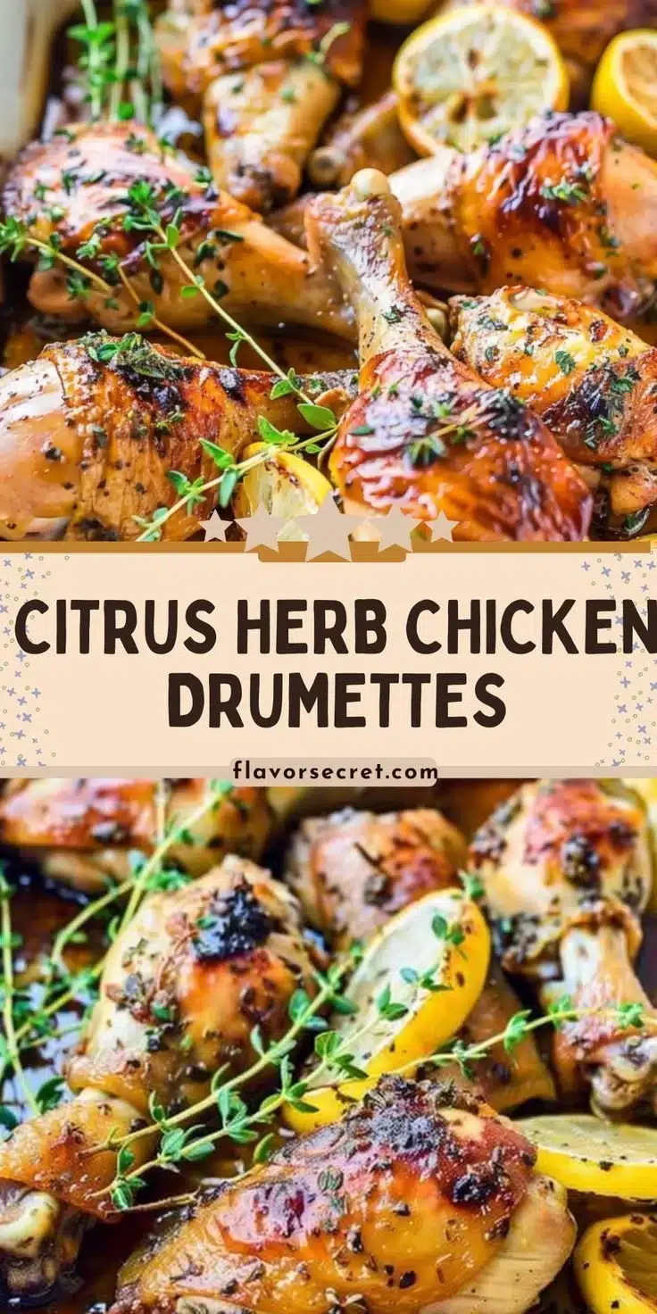 Citrus Herb Roasted Chicken Drumettes 2 Citrus Herb Roasted Chicken Drumettes served with fresh herbs and lemon slices.