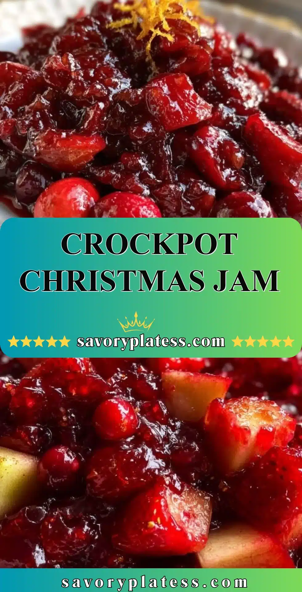 Crockpot Christmas Jam 2 Delicious Crockpot Christmas Jam in a jar ready for the holiday season