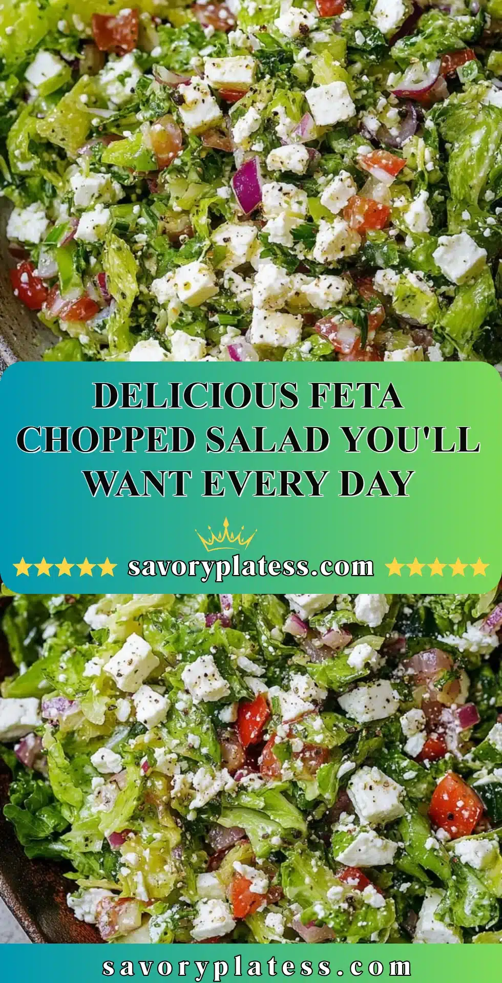Delicious Feta Chopped Salad You'll Want Every Day 2 Delicious feta chopped salad with fresh vegetables and vibrant flavors