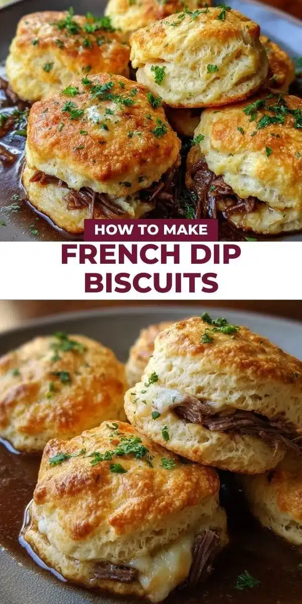 French Dip Biscuits 2 Delicious French Dip Biscuits served with dipping sauce