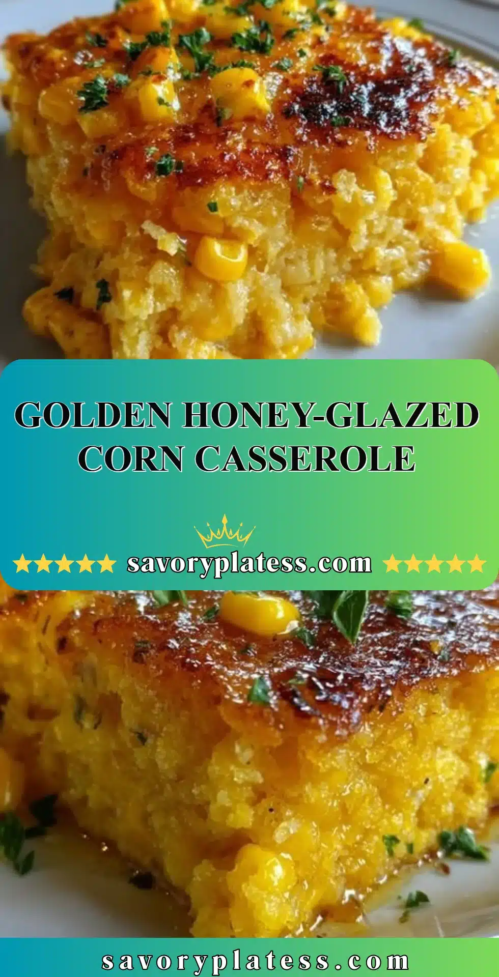 Golden Honey-Glazed Corn Casserole 2 Golden Honey-Glazed Corn Casserole dish served warm