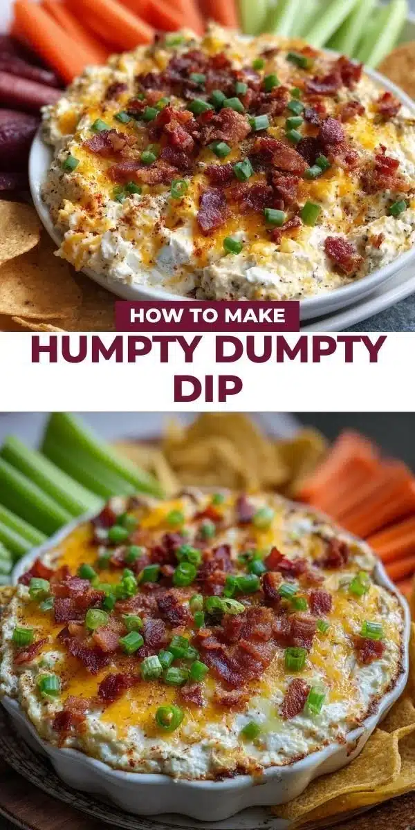 Humpty Dumpty Dip 2 Delicious Humpty Dumpty Dip in a colorful serving bowl with chips