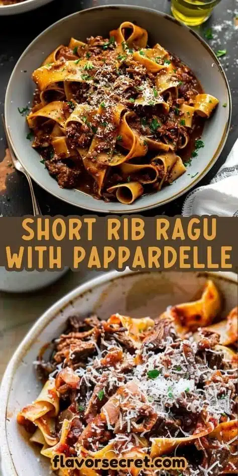 Irresistible Short Rib Ragu with Pappardelle 2 Plate of irresistible short rib ragu served with wide pappardelle noodles
