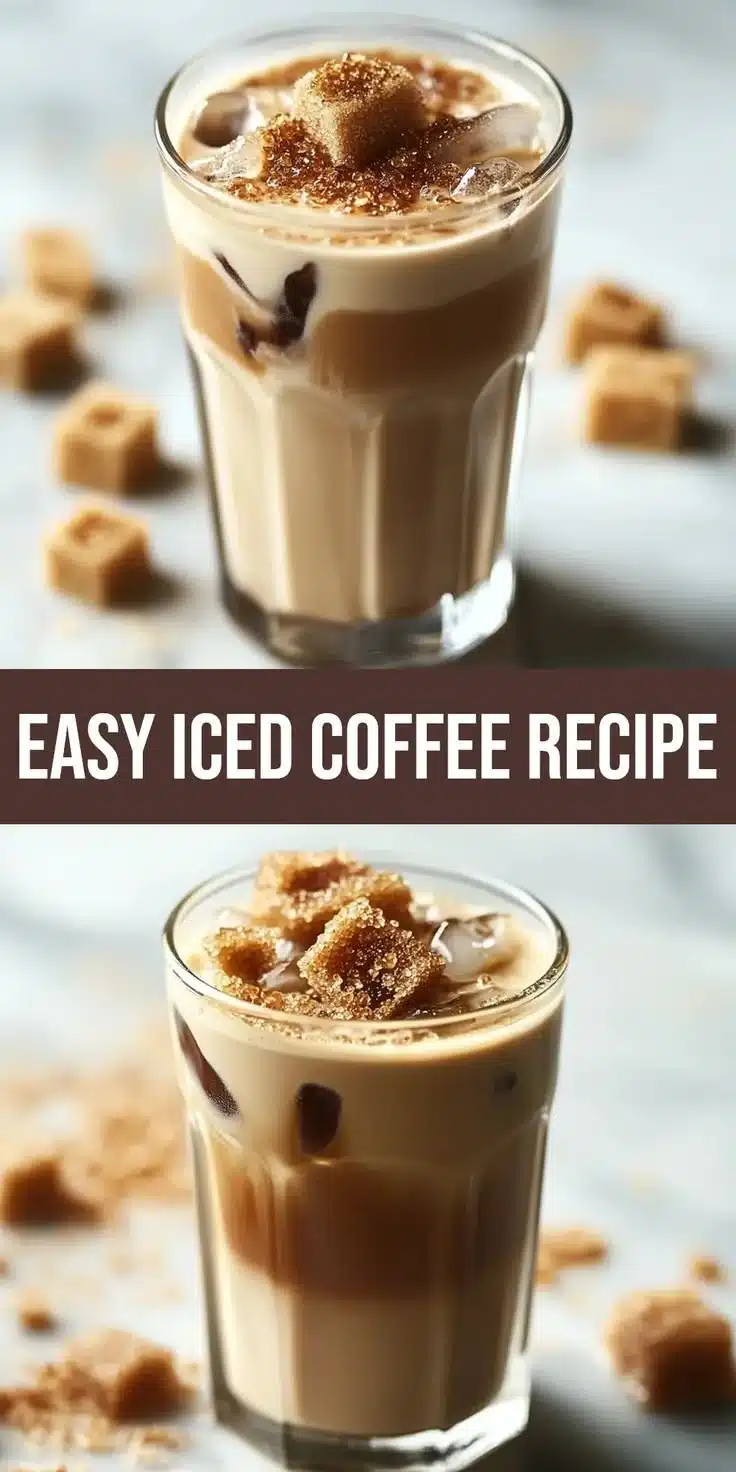 Irresistibly Refreshing Brown Sugar Vanilla Iced Coffee Delight 2 Refreshing brown sugar vanilla iced coffee served in a glass with ice
