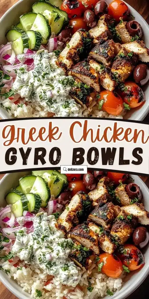 Mediterranean Greek Chicken Gyro Bowls for Fresh Flavor 2 Mediterranean Greek Chicken Gyro Bowl with fresh ingredients and flavors