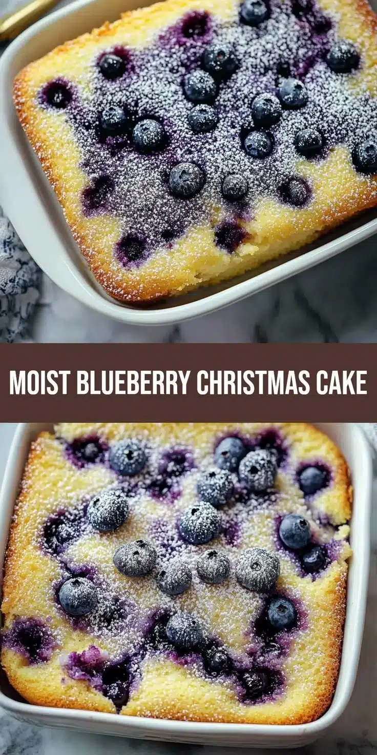 Melt-in-Your-Mouth Blueberry Christmas Cake Delight 2 Melt-in-your-mouth blueberry Christmas cake delight, topped with fresh berries.