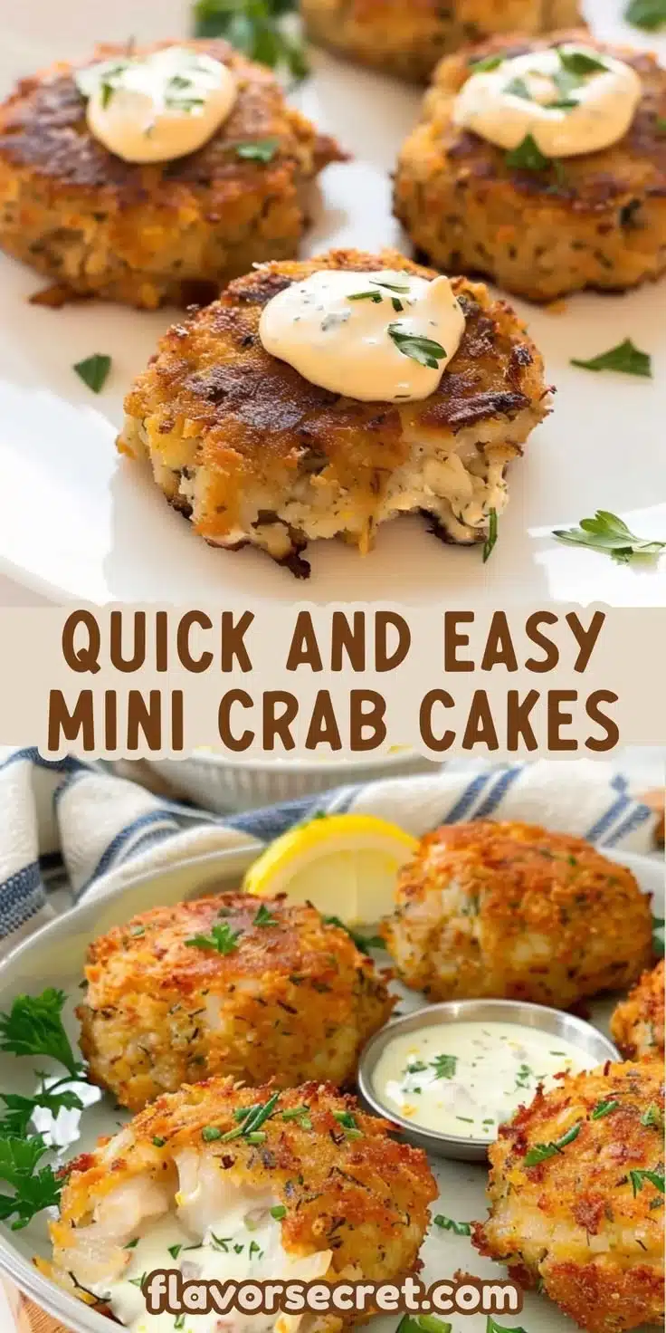 Mini Crab Cakes with Lemon-Dill Aioli 2 Mini crab cakes served with lemon-dill aioli on a plate