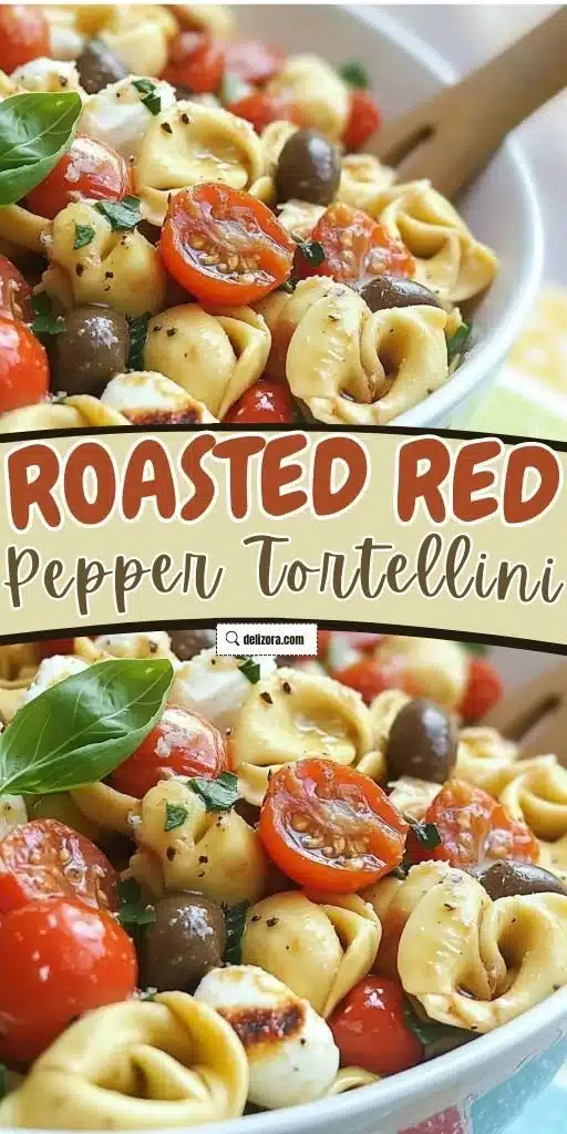 Roasted Red Pepper and Parmesan Tortellini Salad Bliss 2 Roasted Red Pepper and Parmesan Tortellini Salad served in a elegant bowl